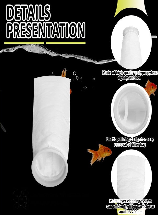 MCCKLE Filter Sock 4 Inch Ring, Filter Socks for Saltwater Aquarium by 15 Inch Long, 200 Micron Aquarium Filter Sock for Fish Tank Sump Saltwater Freshwater Aquariums (8 Pack) - Image 3